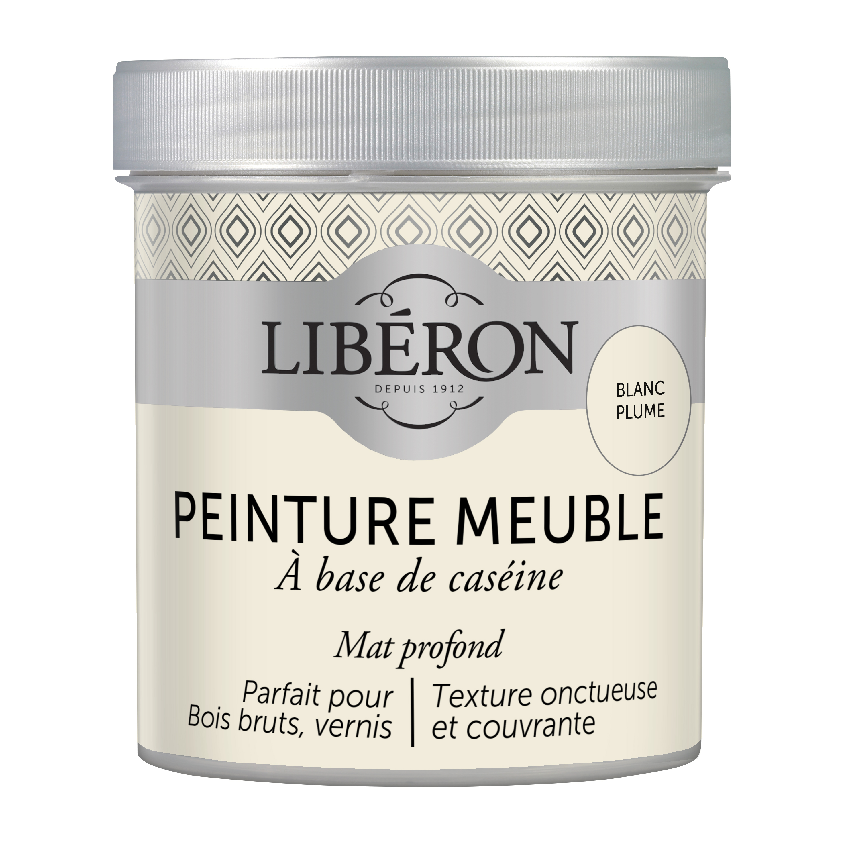 Peinture pour meuble, objet et porte, mat Caséine blanc plume 0,5L - LIBERON